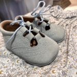 Zapato Bebé Inglés Ante Celeste