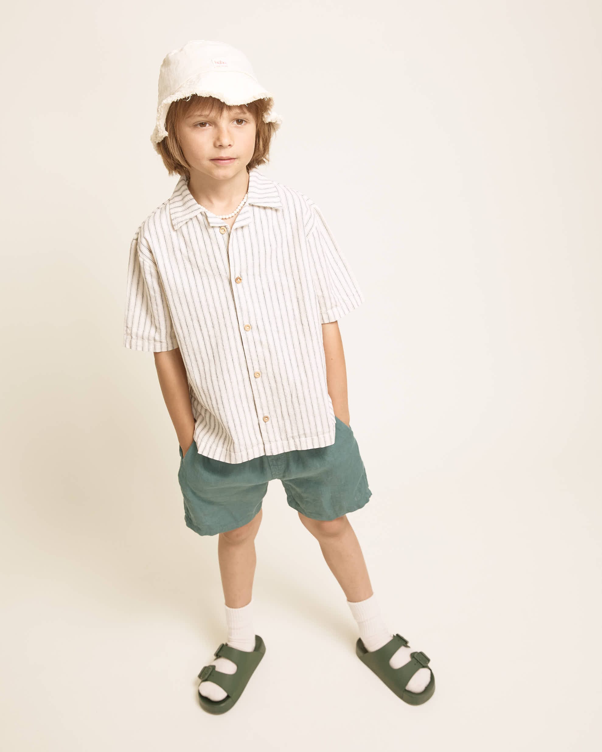 LOOKBOOK KIDS (53) Bermuda Linen Green Lake - Imagen 1